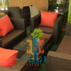 7-seater rattan sofa set with a coffee table