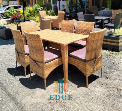 6-Seater Armless Rattan Dining Set
